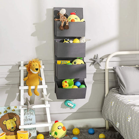 Hanging Closet Organizers and Storage, Over-Door Storage with 4 Pockets, Hanging Storage Shelves