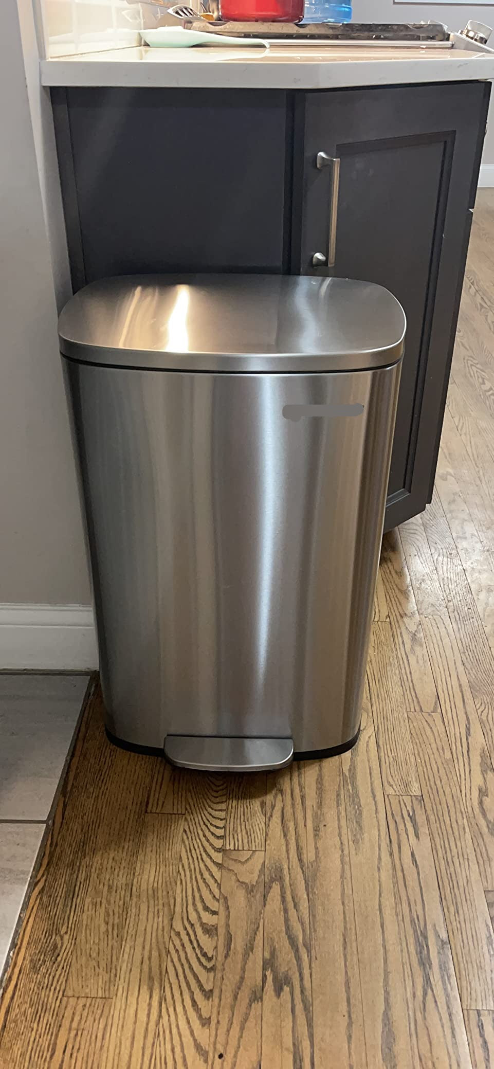 Kitchen Trash Garbage Can, Pedal Stainless Steel Rubbish Bin 13.2 Gal (50L) with Plastic Inner Bucket - HWLEXTRA 