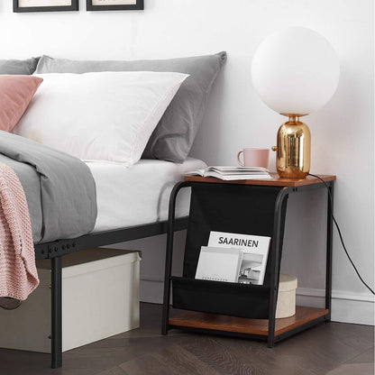 Modern Nightstand Side End Table with Magazine Holder Sling Stackable Accent Furniture