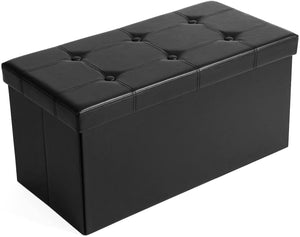 Beige Faux Leather Ottoman - HWLEXTRA