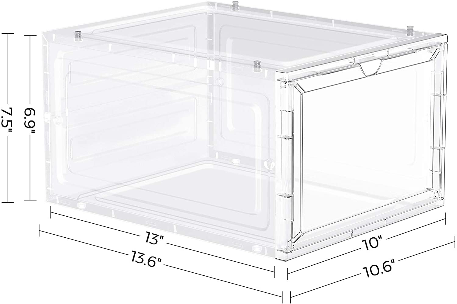 Set of 12 Black Shoe Boxes with Doors - HWLEXTRA