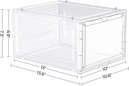 Set of 12 Black Shoe Boxes with Doors - HWLEXTRA