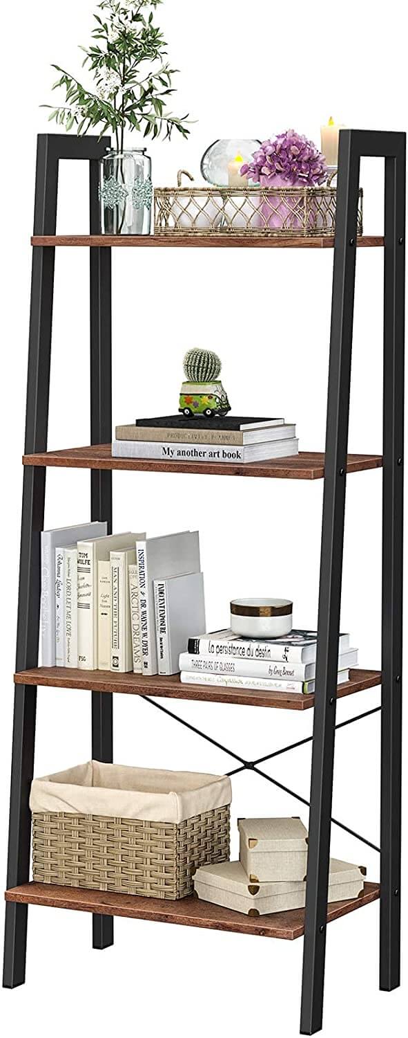 4-Tier Bookshelf & Storage Rack Shelves - HWLEXTRA