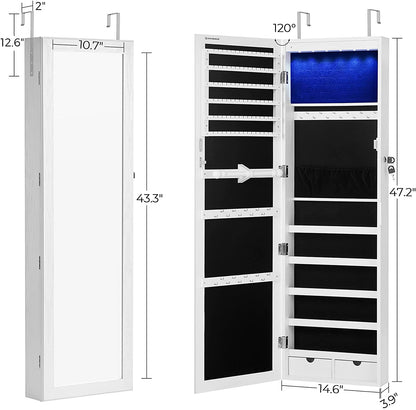 White Hanging Jewelry Armoire - HWLEXTRA
