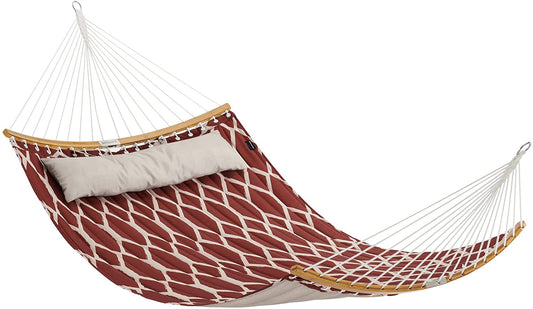 Hammock, Quilted Hammock with Curved Bamboo Spreaders, Pillow, 78.7 x 55.1 Inches - HWLEXTRA 