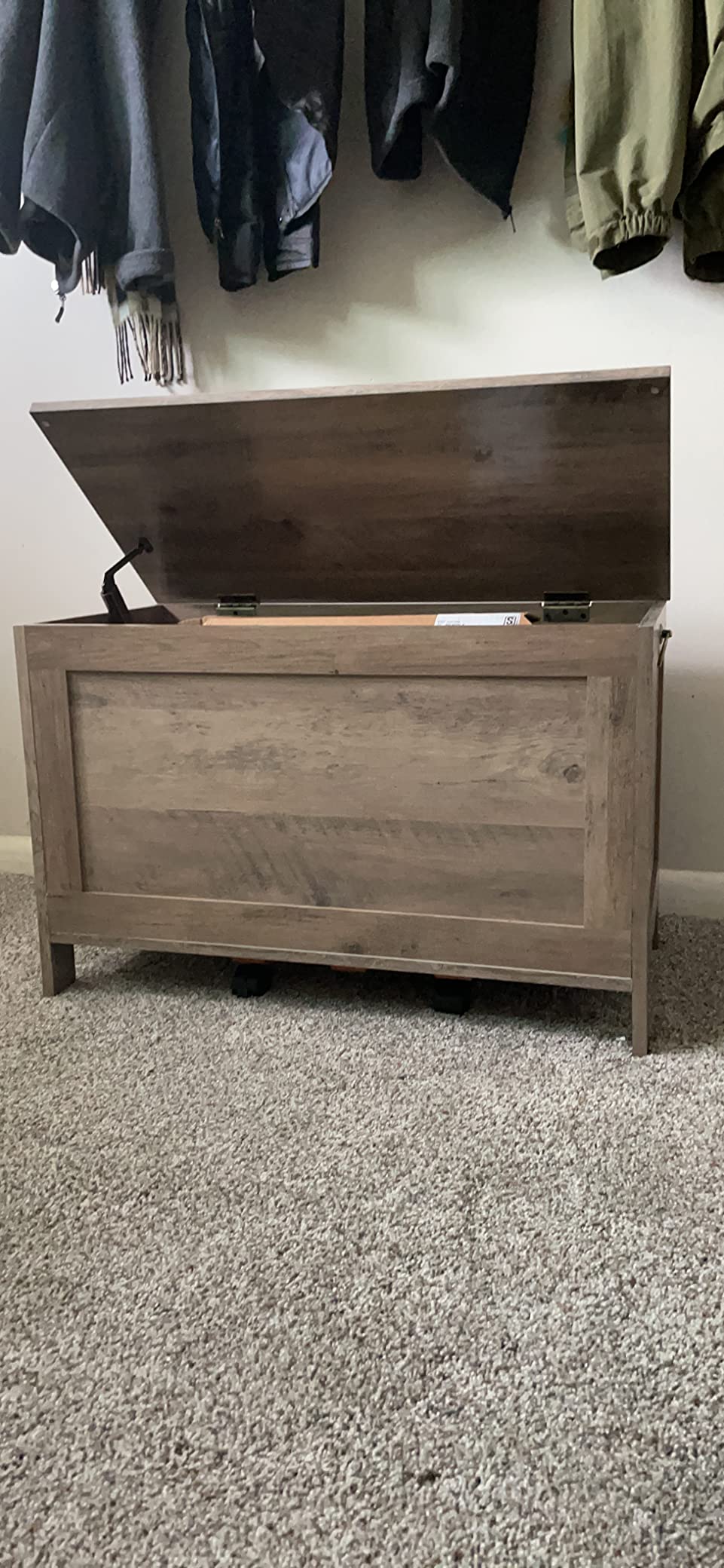 Storage Chest Sturdy Entryway Storage Bench, Wood Look Accent Furniture, Easy Assembly Oak White - HWLEXTRA 