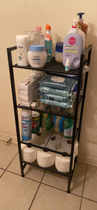 4-Tier Metal Shelves, Storage Rack, Bathroom Shelf, Industrial Style Extendable Plant Stand with Adjustable Shelf