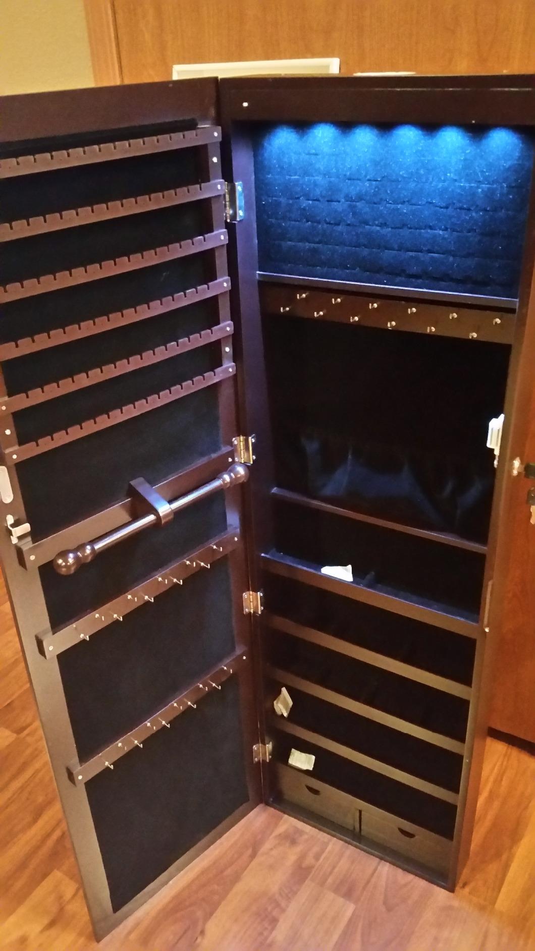 Brown Hanging Jewelry Armoire - HWLEXTRA