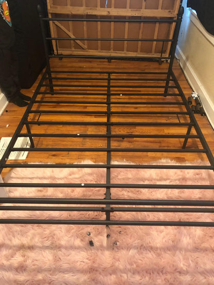 Full Size Metal Bed Frame Platform Mattress Foundation/Box Spring Replacement with Headboard