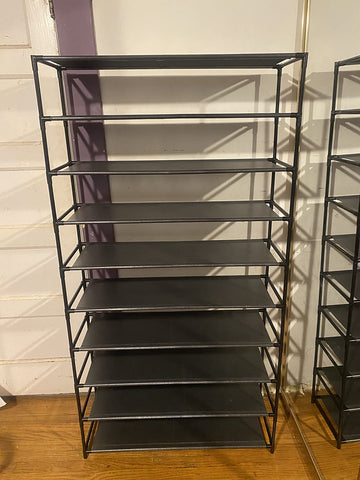 Shoe Rack, 10-Tier Shoe Shelf, Shoe Storage Organizer, Metal Frame, Non-Woven Fabric Shelves