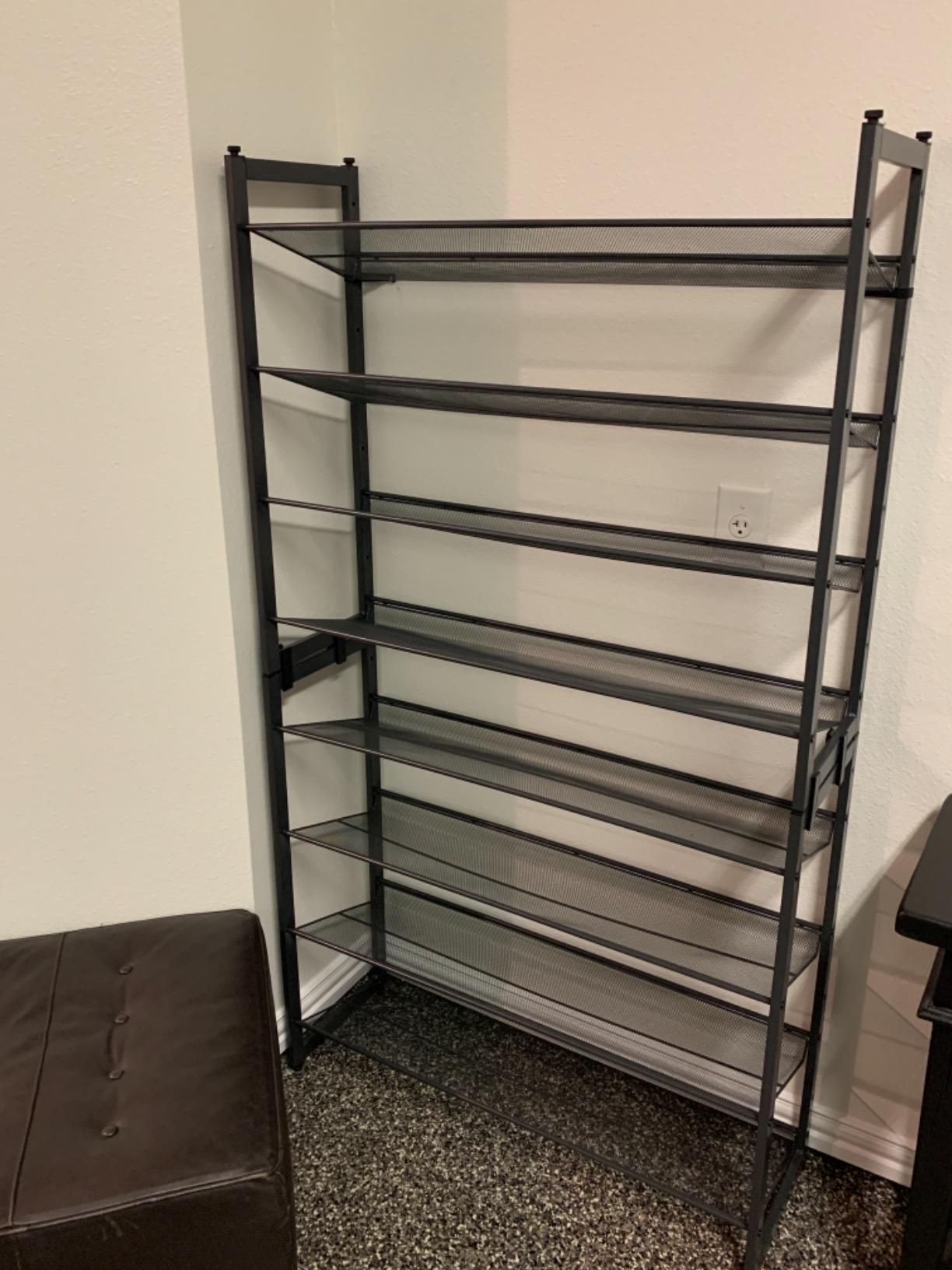 8-Tier Shoe Rack, Set of 2 Stackable 4-Tier Shoe Organizers, Metal Mesh Shoe Shelf Storage - HWLEXTRA 