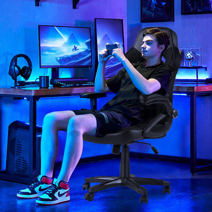 Gaming Racing Ergonomic High-Back Computer Chair, Adjustable Seat Height, Flip Up Arms