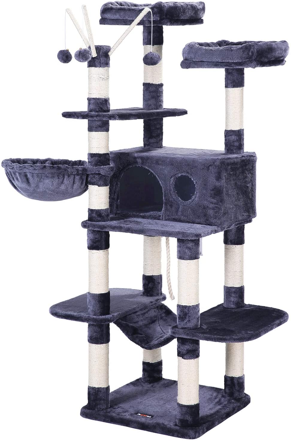 64.6 Inches Large Cat Activity Center with Hammock - HWLEXTRA