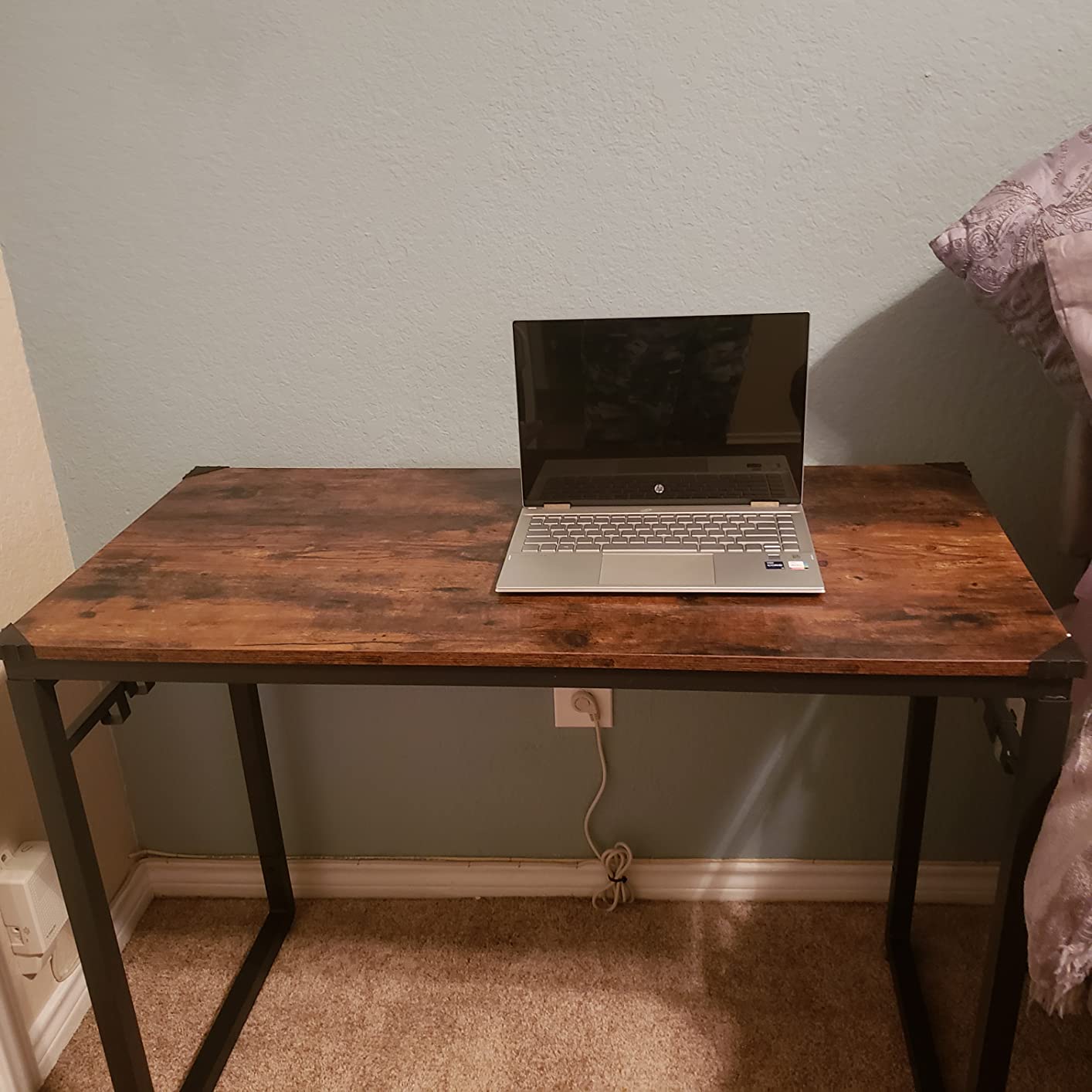 Computer Desk | Office Desk with 8 Hooks - HWLEXTRA 