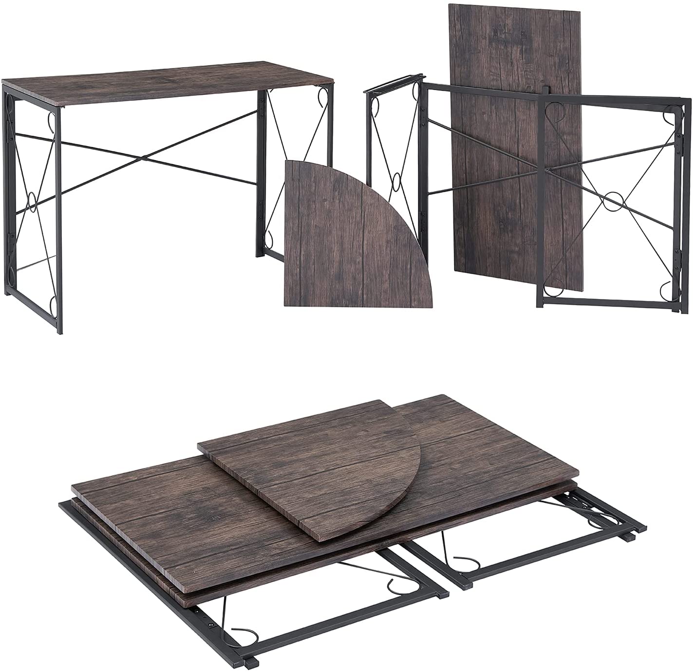 L Shaped Computer Desk, 59’’x59’’ Large Industrial Home Office Workstation, Multi-Usage Corner Gaming Table