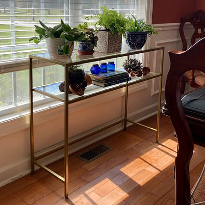 Tempered Glass Table | Console Table | Modern Sofa or Entryway Table - HWLEXTRA 