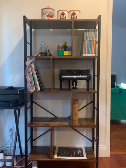 61" Bookshelf 4-Tier Industrial Bookcases/Display Shelf/Floor Standing Storage Rack/Cabinet