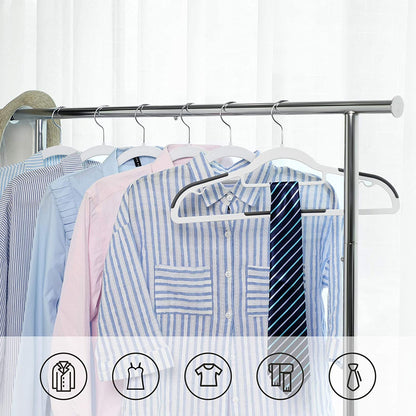 Pack of 50 Coat Hangers, Heavy Duty Plastic Hangers with Non-Slip Design, Space-Saving Clothes Hangers - HWLEXTRA 