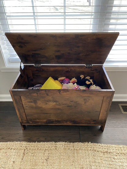 Storage Chest Sturdy Entryway Storage Bench, Wood Look Accent Furniture, Easy Assembly Oak White - HWLEXTRA 