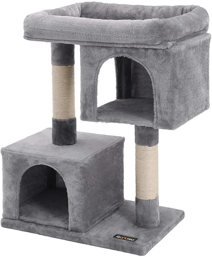 Cat Tower 2 Cozy Plush Condos and Sisal Posts - HWLEXTRA