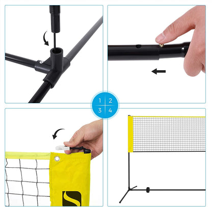 Badminton Net Set, Portable Sports Set for Badminton, Tennis, Kids Volleyball, Pickleball - HWLEXTRA 