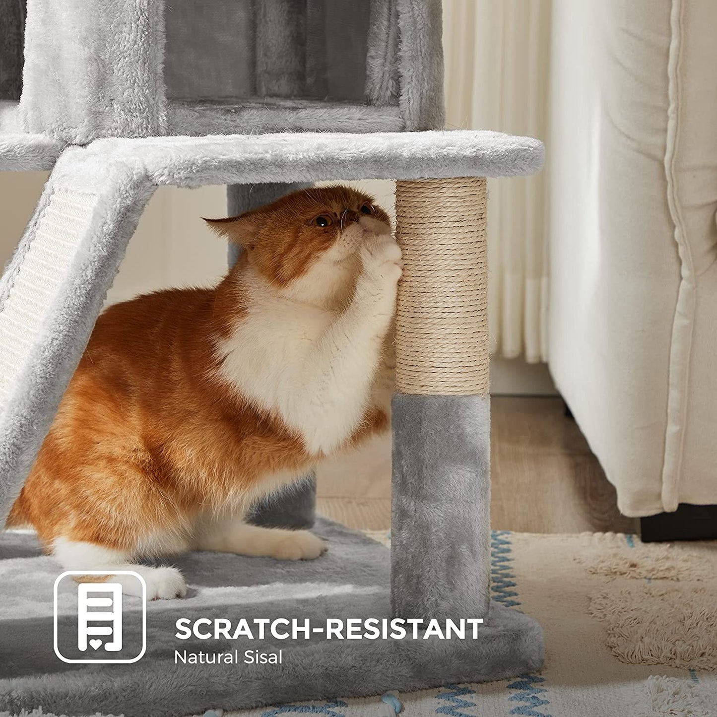 VERE Cat Tree with Sisal-Covered Scratching Posts - HWLEXTRA
