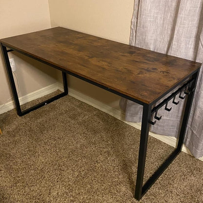 Computer Desk | Office Desk with 8 Hooks - HWLEXTRA 