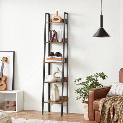 Bookshelf, Ladder Shelf 5-Tier, Freestanding Storage Shelves, for Home