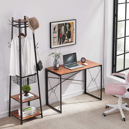 40'' Folding Desk No Assembly Required, Foldable Home Office Computer Table