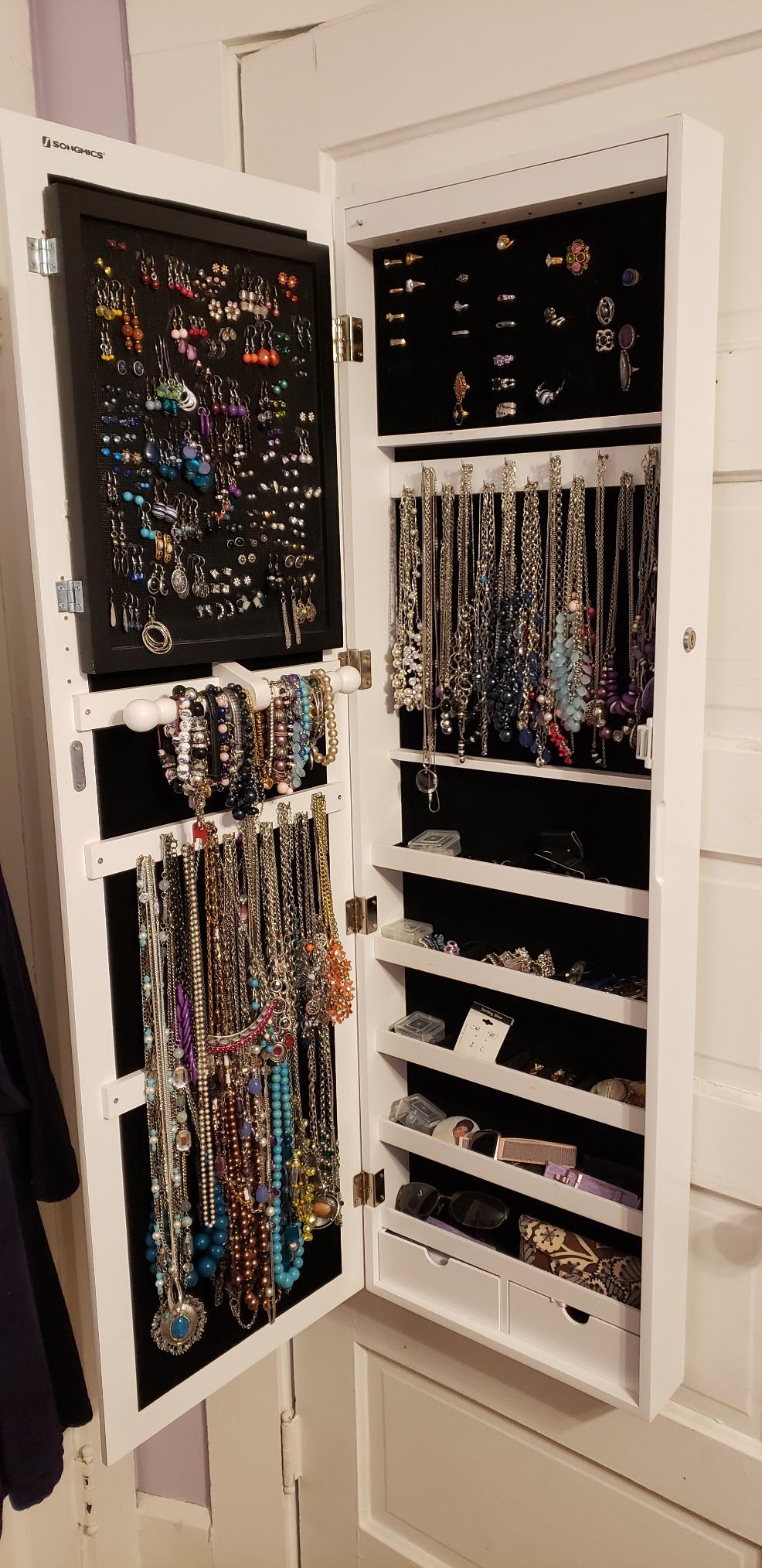 Brown Hanging Jewelry Armoire - HWLEXTRA