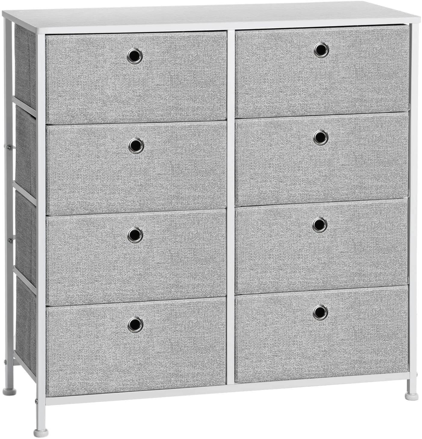 Gray & White 4-Tier Storage Dresser with Fabric Drawers - HWLEXTRA