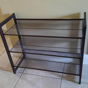 Bronze Metal Shoe Rack with Adjustable Shelves - HWLEXTRA