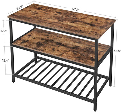 ALINRU Kitchen Island with 3 Shelves - HWLEXTRA