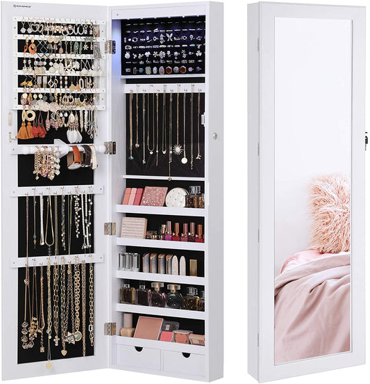 White Hanging Jewelry Armoire - HWLEXTRA