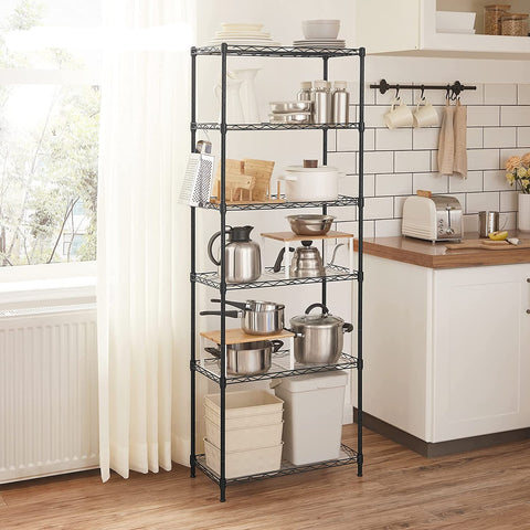 6-Tier Metal Storage Shelves, Wire Shelving Unit with Adjustable Shelves