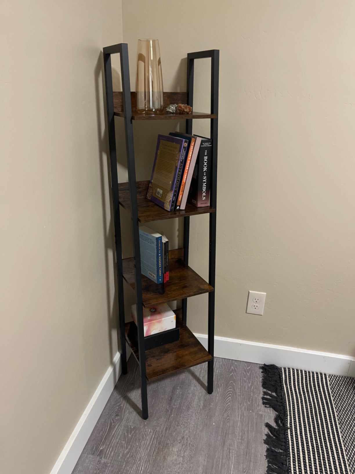 Bookshelf, Ladder Shelf 4-Tier, Freestanding Storage Shelves, Simple Assembly