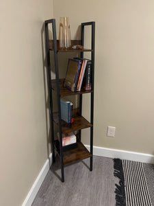 Bookshelf, Ladder Shelf 4-Tier, Freestanding Storage Shelves, Simple Assembly