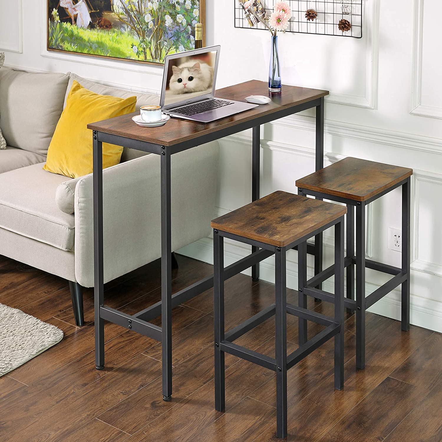 ALINERU Narrow Rectangular Bar Table - HWLEXTRA