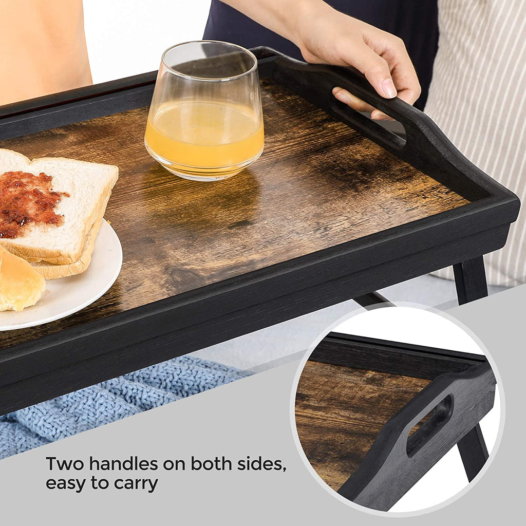 Breakfast Tray Folding Legs with Handles Kids Bed Tray Table for