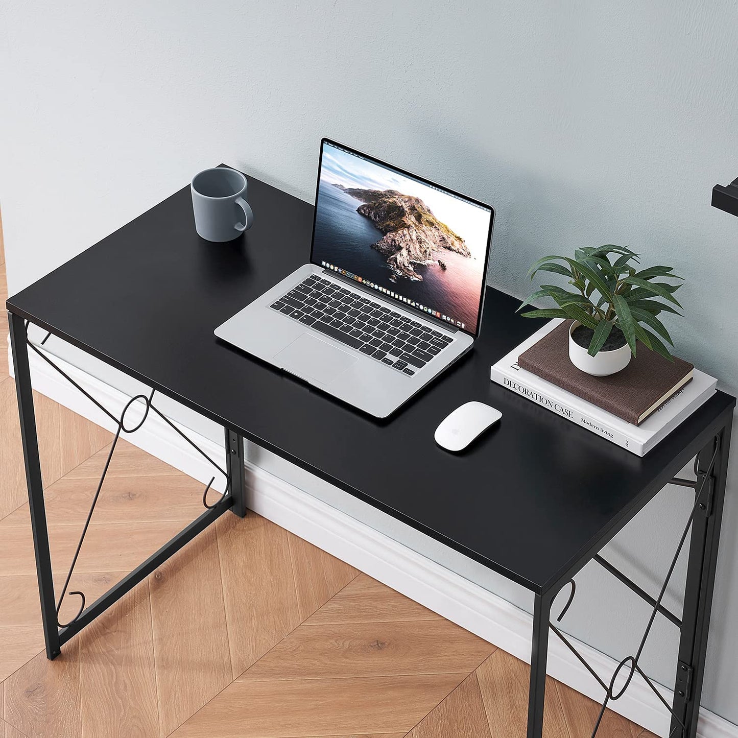 Computer Desk Simple Study Folding Table for Home Office, 39.4"