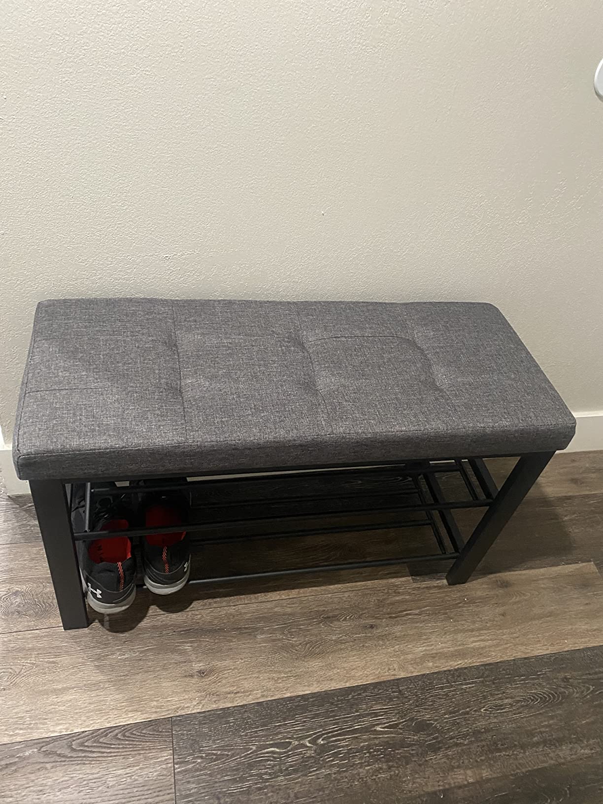 Shoe Bench, 3-Tier Shoe Rack for Entryway, Storage Organizer with Foam Padded Seat - HWLEXTRA 
