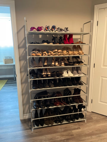 10-Tier Shoe Rack, Storage Storage Organizer, Holds up to 50 Pairs, Metal Frame, Non-Woven Fabric