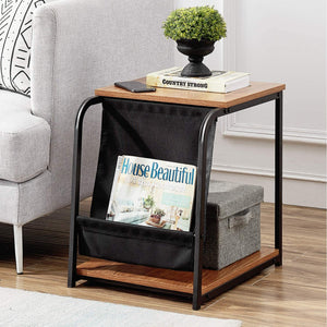 Modern Nightstand Side End Table with Magazine Holder Sling Stackable Accent Furniture