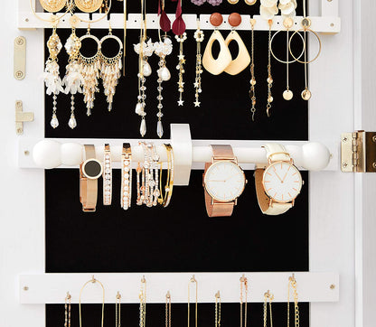 47.2" H Full Screen Mirror Jewelry Cabinet - HWLEXTRA 