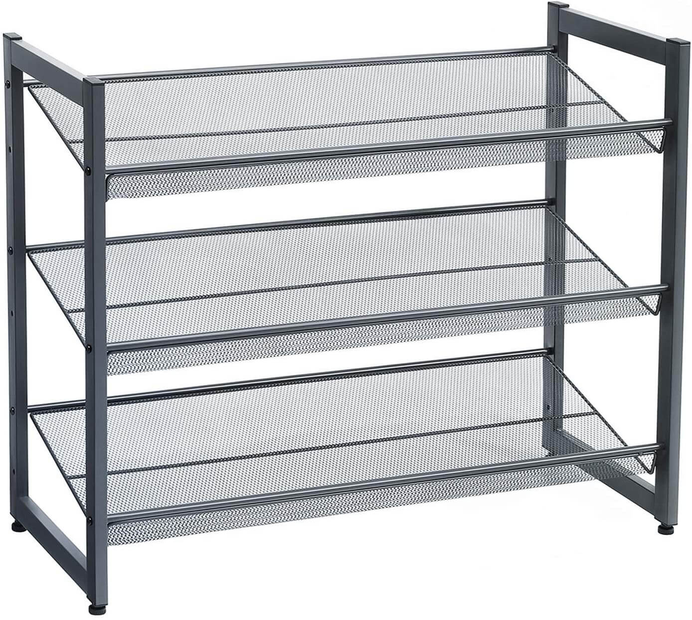 Bronze Metal Shoe Rack with Adjustable Shelves - HWLEXTRA