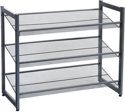 Bronze Metal Shoe Rack with Adjustable Shelves - HWLEXTRA