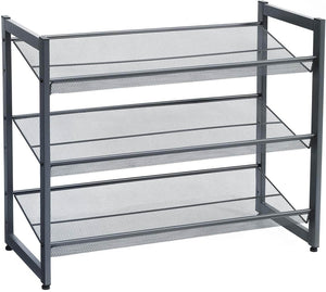 Bronze Metal Shoe Rack with Adjustable Shelves - HWLEXTRA