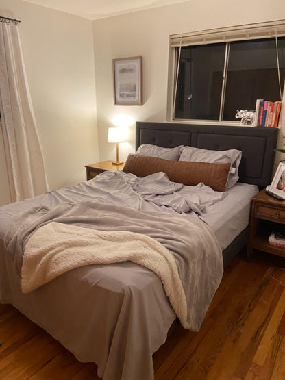 Twin Size Upholstered Platform Bed /Mattress Foundation with Height Adjustable Headboard