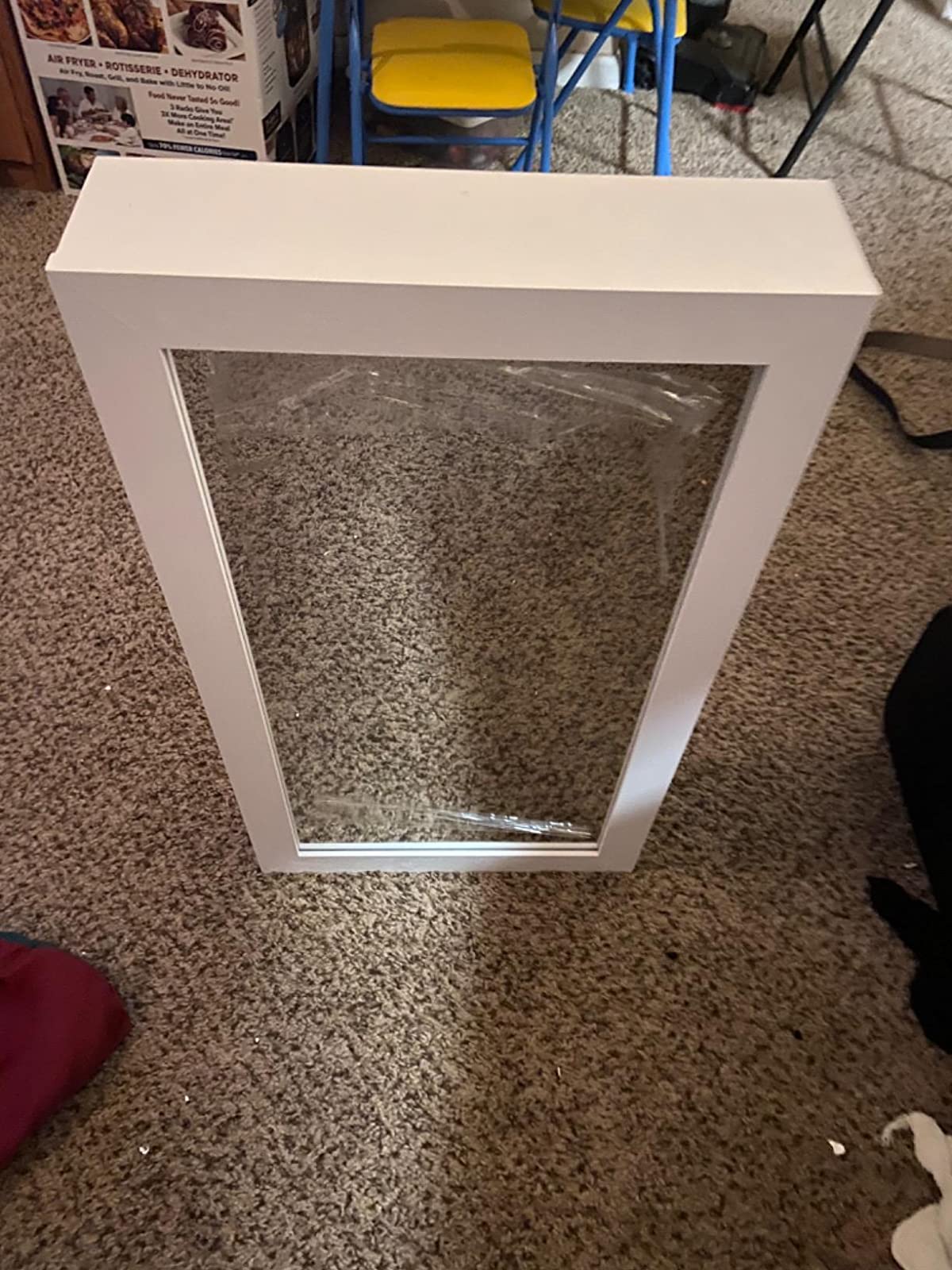 White Wall-Mounted Jewelry Armoire with Mirror - HWLEXTRA