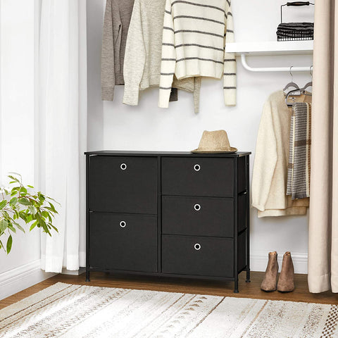 Storage Chest Dresser with 5 Fabric Drawers Closet